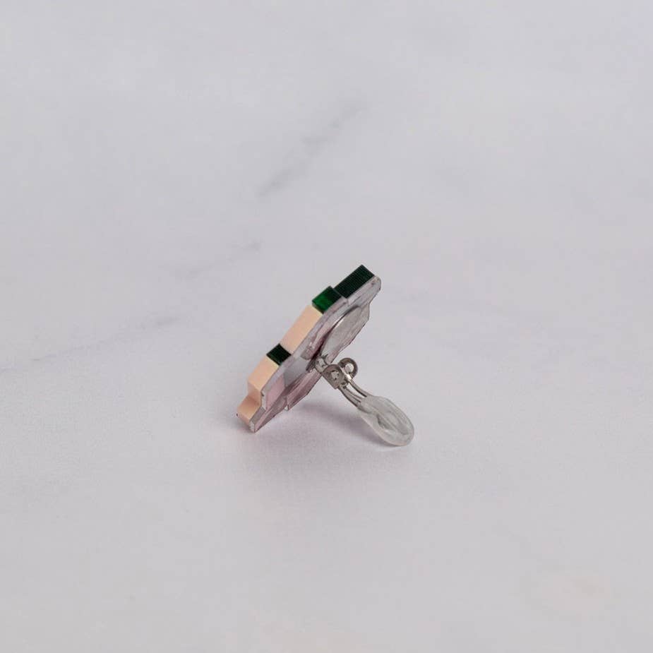 Pamela Coromoto - NEW Prisma Earrings – Bold Geometry for Modern Style: Purple Palette / Clip
