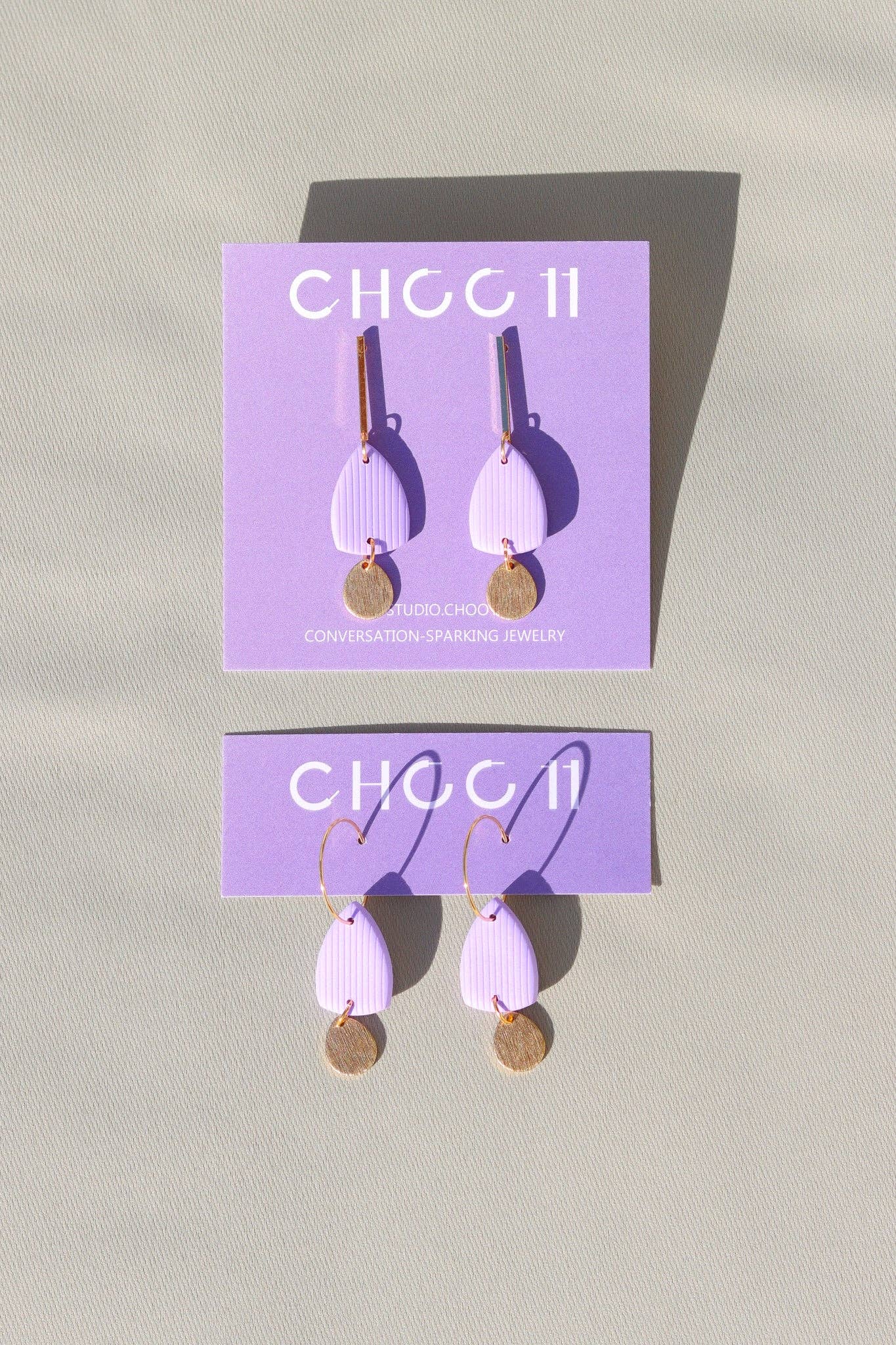BONNIE EARRING: Lavender / Bar posts - PMA Store at the Portland Museum of Art, Maine