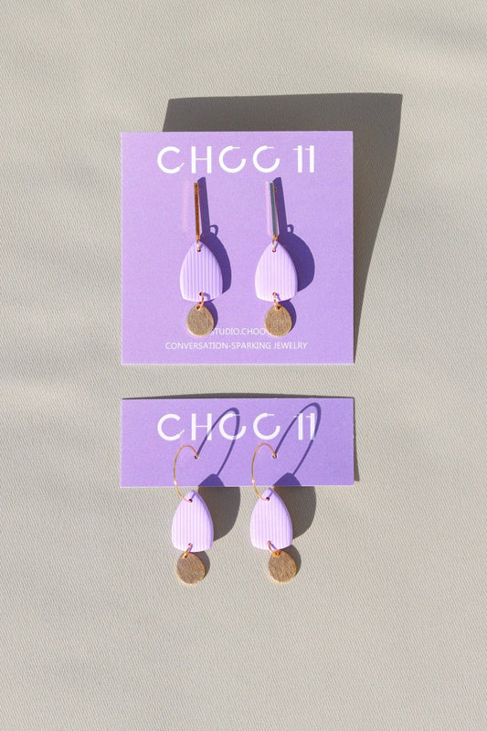 BONNIE EARRING: Lavender / Bar posts - PMA Store at the Portland Museum of Art, Maine