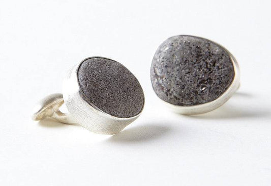 Beach Stone Cuff Links by Jen Nielsen - PMA Store at the Portland Museum of Art, Maine